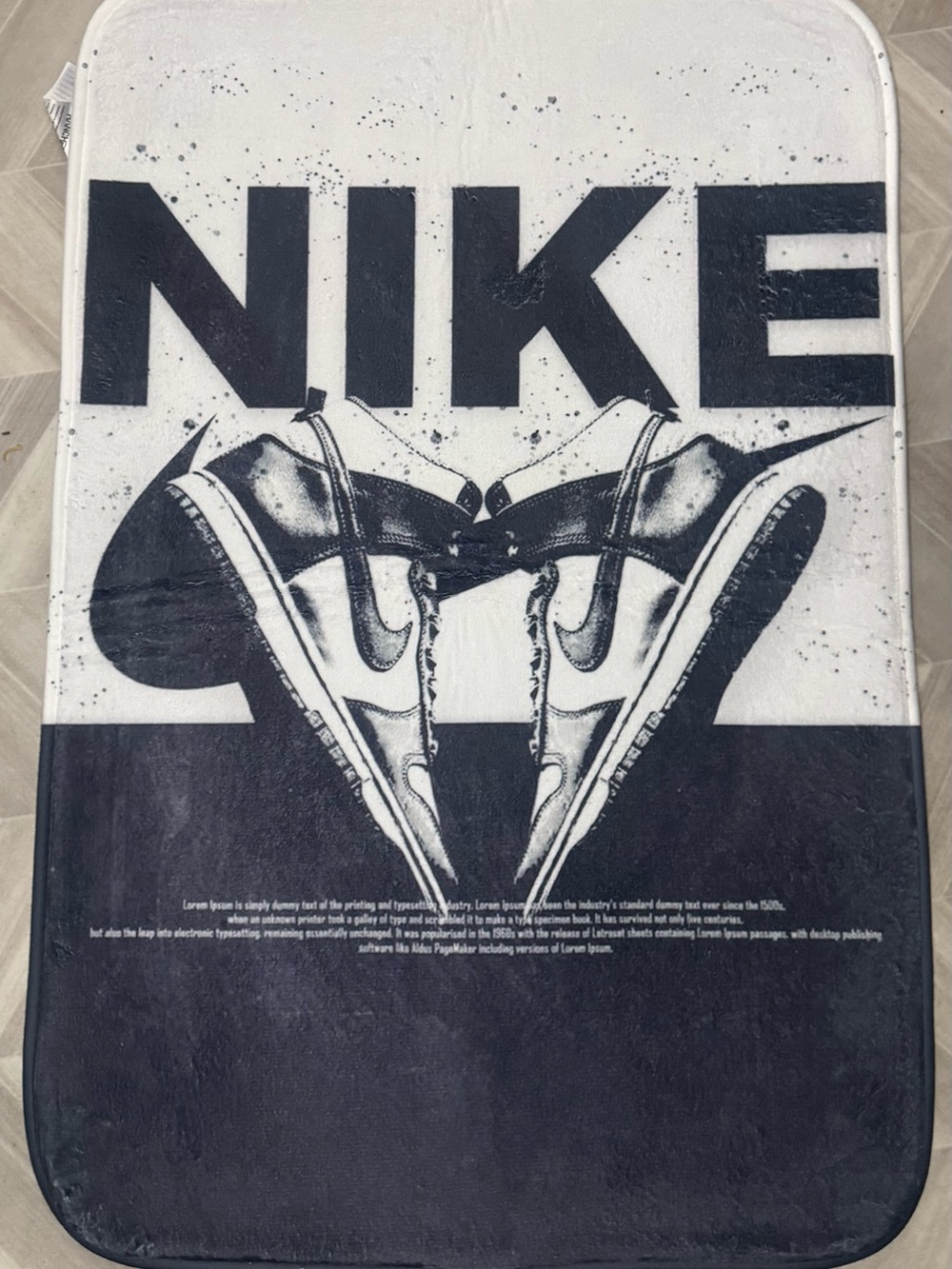 Nike Black & White Sneaker Graphic Mat/Wall Decor 35x23 IN. NEW